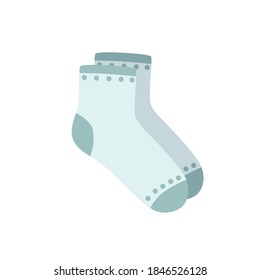 Vector illustration of hand-drawn socks design isolated on white background. A pair of cute elements for winter design, the concept of comfort and warmth.