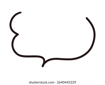 Vector illustration of hand-drawn speech bubbles. Single, frame, simple, speech balloon 