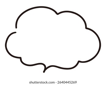 Vector illustration of hand-drawn speech bubbles. Single, frame, simple, speech balloon 