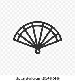 Vector illustration of Handheld fan icon in dark color and transparent background(png).
