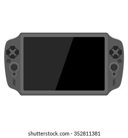 Vector illustration of handheld video game console. Game controller.