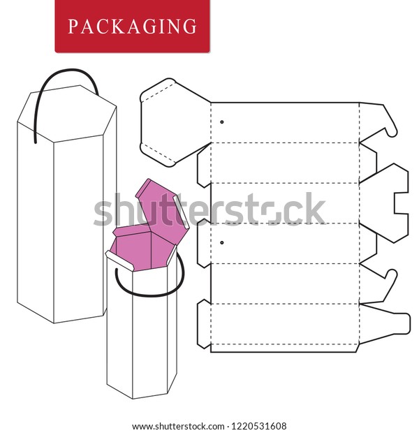 Vector Illustration Handle Boxpackage Template Isolated Stock Vector ...