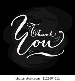 Vector illustration with hand-lettered text. Thank you hand lettering poster. Elegant gratitude postcard. Thanksgiving banner with backround. EPS 10 vector