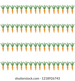 Vector illustration of handmade, artistic, carrot yellow with greens on a white background. Cute design. Botanical mouth-watering postcards.