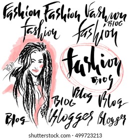 Vector illustration handmade calligraphy. Text fashion blog for of social media content