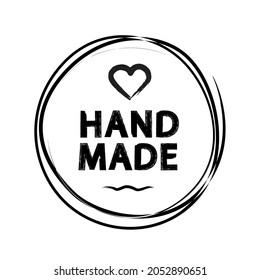 Vector Illustration Handmade Circle Icon With Heart
