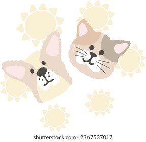 Vector illustration handmade. Muzzle dog, cat. Print for children's clothing. Children's illustration for print, poster, invitation, textile or other.