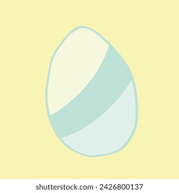 vector illustration hand-painted Easter egg yellow green pastel delicate shades separately