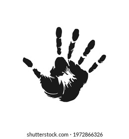 Vector illustration handprint icon. Isolated vector illustration on a blank background that can be edited and changed color.