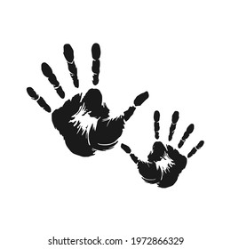 Vector illustration handprint icon. Isolated vector illustration on a blank background that can be edited and changed color.