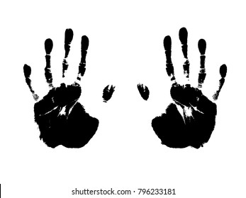 Vector illustration of the handprints isolated on the white background