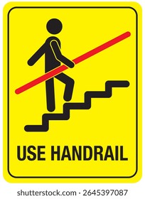 Vector illustration of handrail icon on yellow background