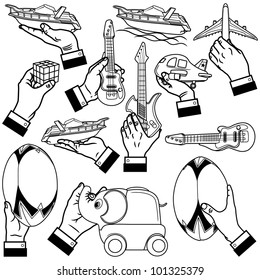 vector illustration of hands.