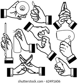 vector illustration of hands.