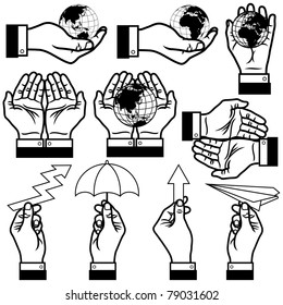 vector illustration of hands.