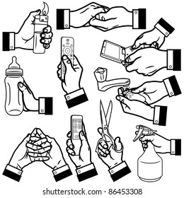 vector illustration of hands.