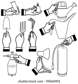 vector illustration of hands.