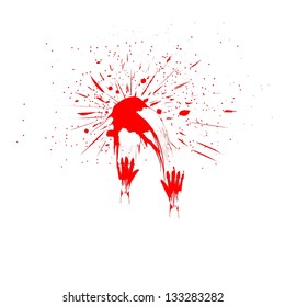 Vector illustration of hands in blood