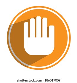 vector illustration of hands in a circle or an orange hand icon