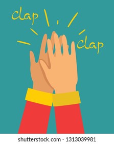 Vector illustration of hands clapping. applaud hands in flat style