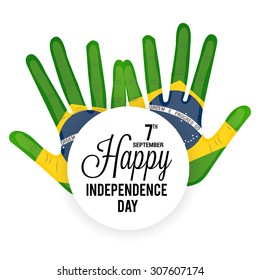 Vector illustration of a Hands color Theme for Independence Day of Brazil.