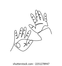 Vector illustration of hands drawn in line art style