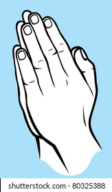 vector illustration of hands folded in prayer