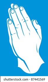 vector illustration of hands folded in prayer