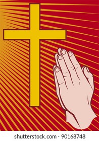 vector illustration of hands folded in prayer