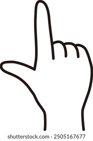 Ilustración vectorial de manos. Señales de la mano, dedos, líneas