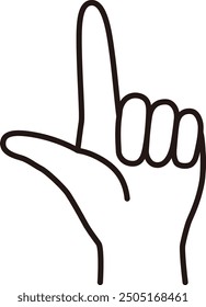 Vector illustration of hands. Hand signs, fingers, lines