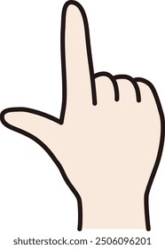 Vector illustration of hands. Hand signs, fingers, lines