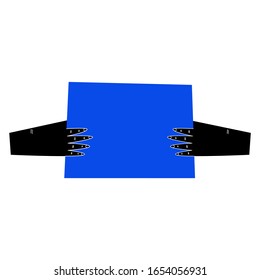 Vector illustration of hands holding banner - Manifestation, protest sign, activist placard - Fight for rights, social movement concept, space for text - Isolated