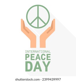 Vector illustration of hands holding peace sign in palms