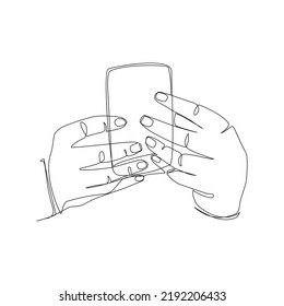 Vector illustration of hands holding phone