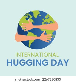 Vector illustration of hands hug planet Earth. Vector illustration on the theme of National Hug Day. National Hug Day Vector Illustration.