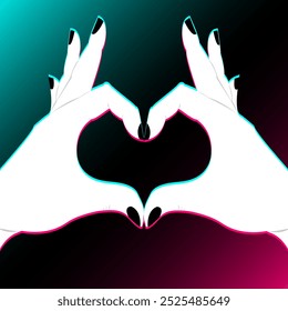 Vector illustration hands make heart sign. Valentine day concept. Icon in the style of a popular social network. Icon for social media.  EPS10