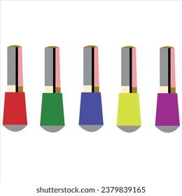 vector illustration of hands with nail polish. vector illustration nail polish bottles. nail varnish drawing on white isolated background for store, banner and business card. cosmetics background