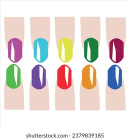 ilustración vectorial de las manos con esmalte de uñas. botellas de esmalte de uñas de ilustraciones vectoriales. dibujo de barniz de uñas sobre fondo blanco aislado para tienda, banner y tarjeta de visita. fondo cosmético