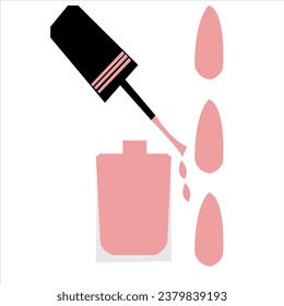 vector illustration of hands with nail polish. vector illustration nail polish bottles. nail varnish drawing on white isolated background for store, banner and business card. cosmetics background