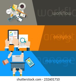 vector illustration of hands on work business