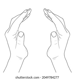 Vector illustration of hands. Ornament for decoration. An element for congratulations. Illustration for printing.