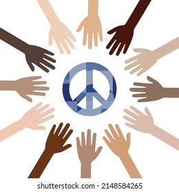 Vector Illustration Hands Peace Signs International Stock Vector ...