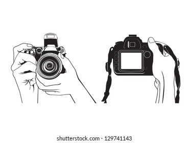 Vector illustration of hands photography