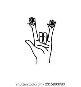 vector illustration of hands pose concept