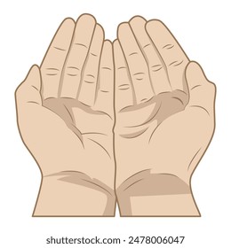 vector illustration of hands praying