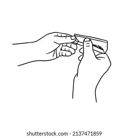 Vector Illustration Of Hands Rolling A Joint. Rolling Marijuana Joint With Two Hands And Paper.