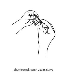 Vector Illustration Of Hands Rolling A Joint. Rolling Marijuana Joint With Two Hands And Paper.