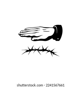 vector illustration of hands and thorns