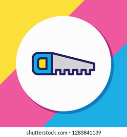 Vector illustration of handsaw icon colored line. Beautiful construction element also can be used as hacksaw icon element.